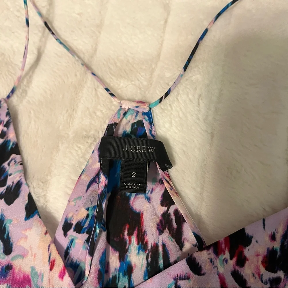 J. Crew XS/2 Purple Spotted Multicolor Spring Summer Office Dressy Camisole